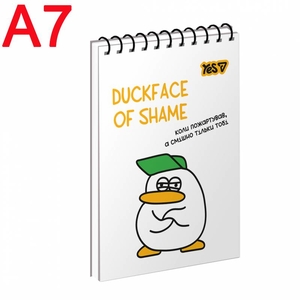 Блокнот А7, 80 сторінок в клітинку, обкладинка картон твердий Duckface Mood 152529 Yes