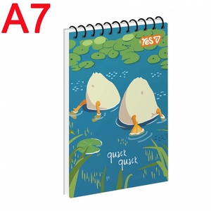 Блокнот А7, 80 страниц в клетку, обложка картон твердый Duck Days 152536 Yes