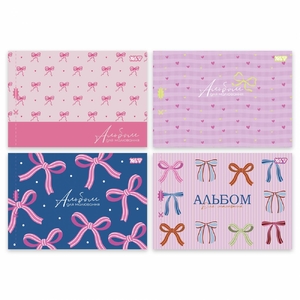 Альбом для малювання А4, 28 аркушів, 100 г/м2, мікс Pink bow 130654 Yes