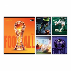 Зошит у клітинку 18 аркушів, кольорова обкладинка, дизайн: Football Yes 768581