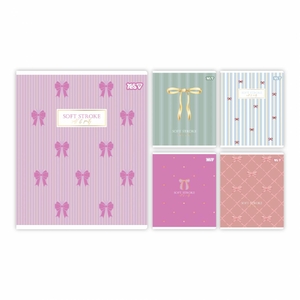 Тетрадь в клетку 24 листа, цветная обложка, дизайн: Pink bow Yes 768566