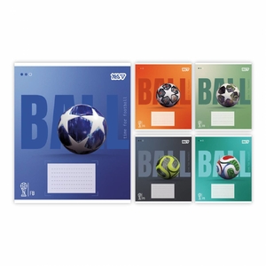 Зошит у клітинку 12 аркушів, кольорова обкладинка, дизайн: Ball Yes 768676