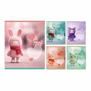 Зошит в клітинку 12 аркушів, кольорова обкладинка, дизайн: Kawaii notebook 1 Вересня 768737