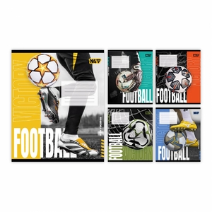 Тетрадь в клетку 18 листов, цветная обложка, дизайн: Football energy Yes 768796