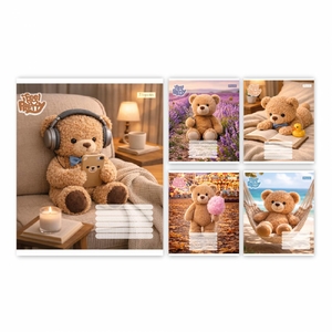 Зошит у клітинку 24 аркуші, кольорова обкладинка, дизайн: Bear stories 1 Вересня 768974