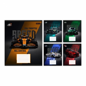 Зошит у клітинку 48 аркушів, кольорова обкладинка, дизайн: Nitro speed 1 Вересня 769000