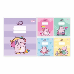 Зошит у клітинку 12 аркушів, кольорова обкладинка, дизайн: Pembe the cat Yes 769087