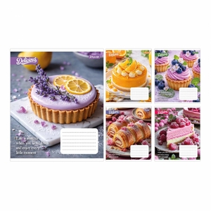 Тетрадь в линию 36 листов, цветная обложка, дизайн: Cake 1 Вересня 769143
