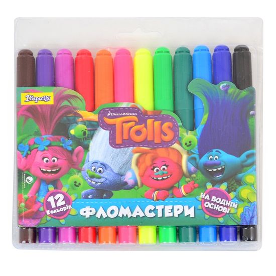 Фломастеры 12 цветов Jumbo Trolls Dream 650338 1 Вересня Фломастеры 12 цветов Jumbo Trolls Dream 650338 1 Вересня