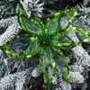 Квітка декоративна, розмір 23 см, зелена Пуансетія розкіш 750302 Yes