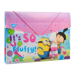 Папка для зошитів пластикова А4, на гумці Minions Fluffy 491684 Yes