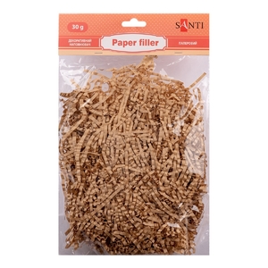 Наповнювач паперовий для подарункових пакетів та боксів, 30 г, гофрований, світло-коричневий 742787 Santi