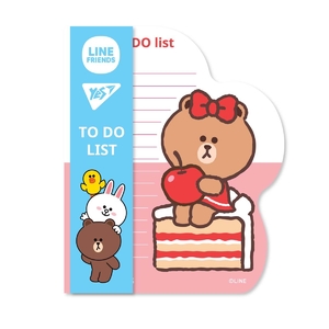 Папір для нотаток 16,5х20 см, 52 аркуші на планшеті з магнітом To Do Line Friends girl 170326 Yes
