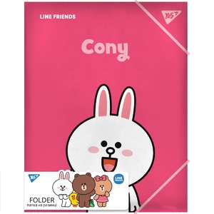 Папка А4, на резинках Line Friends. Cony 492097 Yes