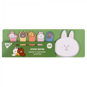 Стікери-закладки, 6 видів по 20 аркушів Line Friends Cony 170330 Yes