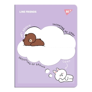Папка 20 файлів А4, з кишенею на липучці Line Friends 492102 Yes