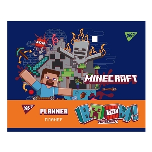 Планер дитячий недатований В5, 52 сторінки в лінію, картонна обкладинка Minecraft 252181 Yes