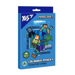 Карандаши цветные, 18 цветов Minecraft 290715 Yes