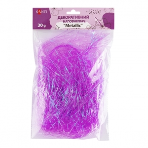Наповнювач для подарункових пакетів та боксів, 30 г, яскраво-рожевий металік 742906 Santi