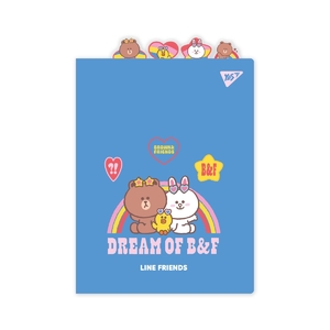 Папка-уголок А4 с фигурными разделителями Line Friends 492185 Yes