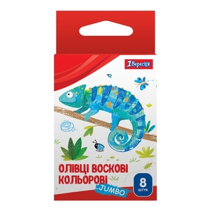 Карандаши восковые, 8 цветов Zoo Land JUMBO 590139 1 Вересня