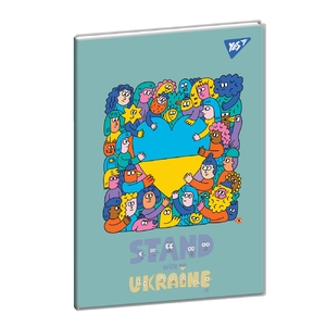 Блокнот А5, 70 сторінок в клітинку, пластикова обкладинка Stand with Ukraine 681859 Yes