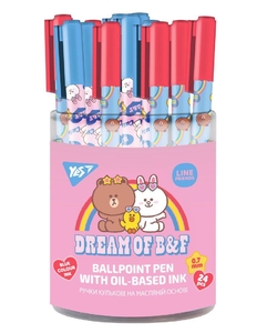 Ручка кулькова синя 0,7 мм, мікс Line Friends Rainbow Dream 412183 Yes