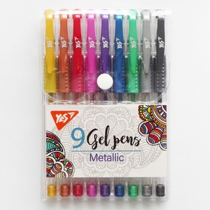 Набор гелевых ручек, 9 цветов, 0,8 мм Metallic 420433 Yes