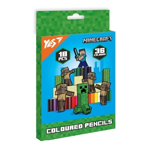 Олівці кольорові двосторонні, 36 кольорів (18 шт) Minecraft Heroes 290750 Yes