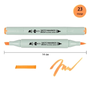 Скетч-маркер оранжевый SA-23 Brush 390951 Santi