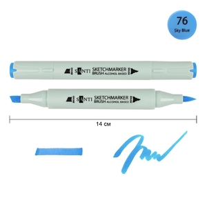 Скетч-маркер небесно-блакитний SA-76 Brush 390983 Santi