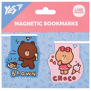Закладки магнітні, 2 шт в наборі Line Friends Brown and Choco 708106 Yes