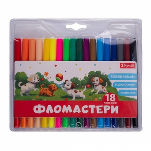 Фломастери, 18 кольорів на водній основі 650552 1 Вересня