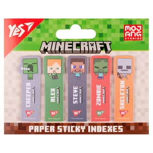 Стікери-закладки, 55х15 мм, 5 видів по 20 аркушів Minecraft 170409 Yes