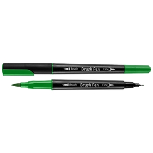 Маркер акварельний з лінером, зелений SW-19 Brush Pen 391019 Santi