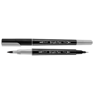 Маркер акварельний з лінером, світло-сірий SW-26 Brush Pen 391026 Santi
