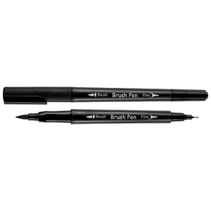 Маркер акварельный с линером, черный SW-27 Brush Pen 391027 Santi