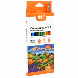 Карандаши цветные двусторонние, 24 цвета (12 шт), с точилкой O`range Line 290755 Yes