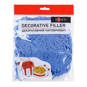 Наповнювач паперовий для подарункових пакетів та боксів, 30 г, яскраво-блакитний 743144 Santi