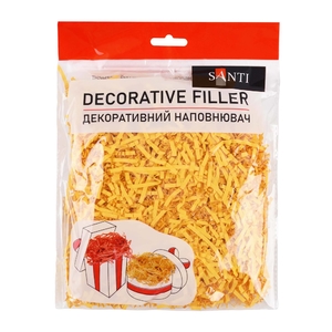 Наповнювач паперовий для подарункових пакетів та боксів, 30 г, гофрований, яскраво-жовтий 743145 Santi