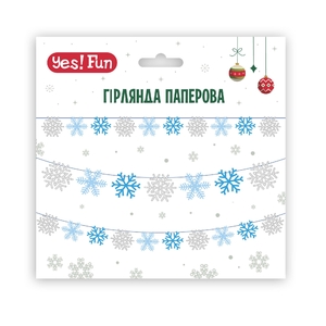 Гирлянда бумажная, длина 3 м, 10 фигурок Снежинки 974924 Yes