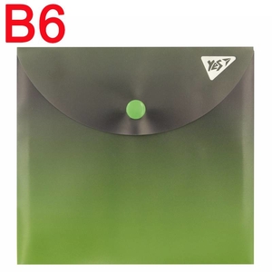 Папка-конверт В6, на кнопке, серо-зеленая Fusion 492300 Yes