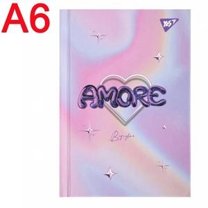 Блокнот А6, 64 страницы в клетку, обложка картон твердый Amore 152067 Yes