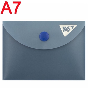 Папка-конверт А7, на кнопке, синяя Fusion 492328 Yes