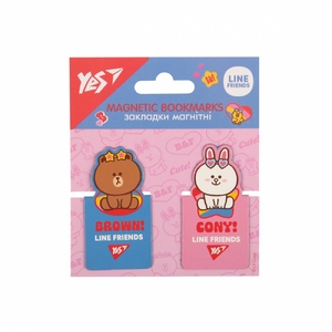 Закладки магнитные, 2 шт в наборе Line Friends 708399 Yes