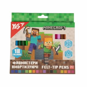 Фломастери, 18 кольорів, на водній основі Minecraft 650584 Yes