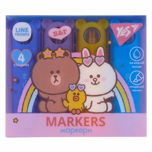 Набір текстових маркерів, 4 кольори Line Friends 391105 Yes