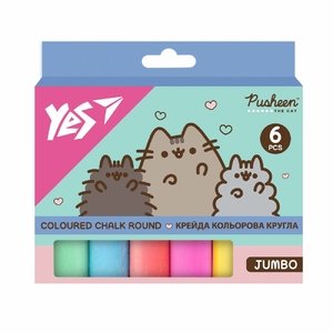 Крейда кольорова, 6 кольорів Pusheen JUMBO 400559 Yes