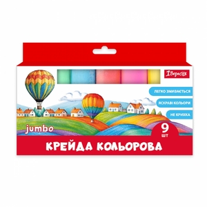 Крейда кольорова, 7 кольорів (9 шт) JUMBO Classic 400560 1 Вересня