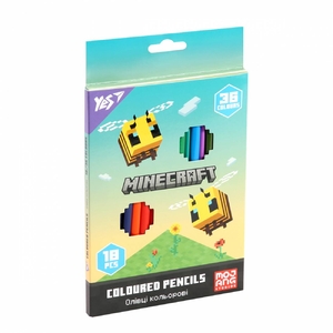 Олівці кольорові двосторонні, 36 кольорів (18 шт) Minecraft Spring 290774 Yes